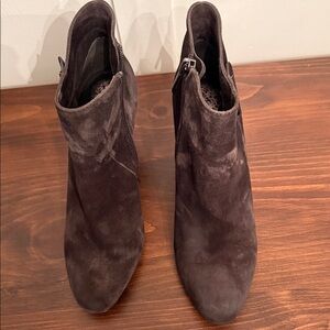 Vince Camuto Dark Brown Suede pointed toe Ankle Boots 3” heel